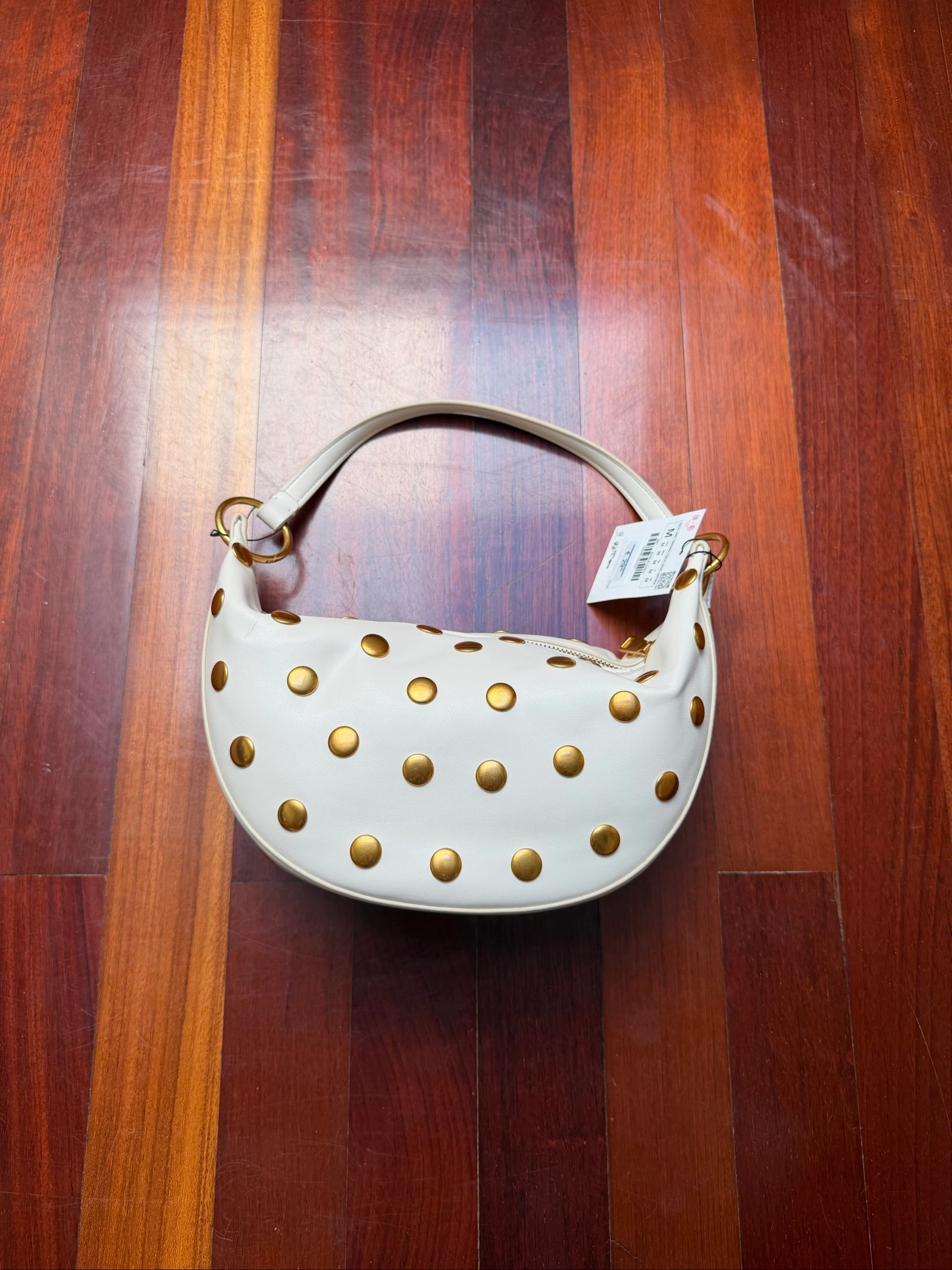 Witte tas met gouden noppen van Zara – photo 4
